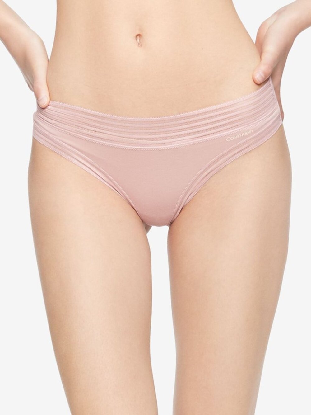 Calvin Klein Womens Intimate Striped Waist Thong Underwear
